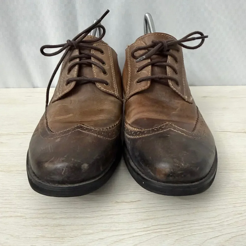 Bed Stu Shoes Mens Size 10.5 Wingtip Oxford Dress Brown Leather Distressed